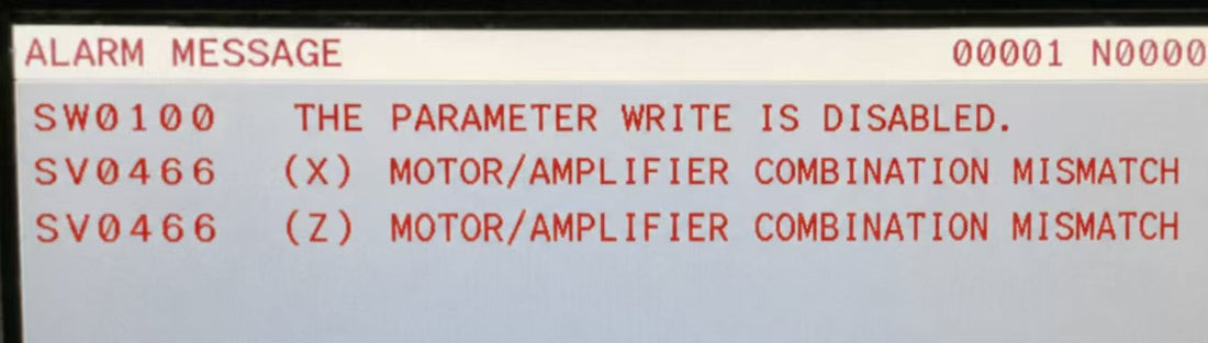 FANUC SV0466 Alarm: Motor and Amplifier Combination Mismatch