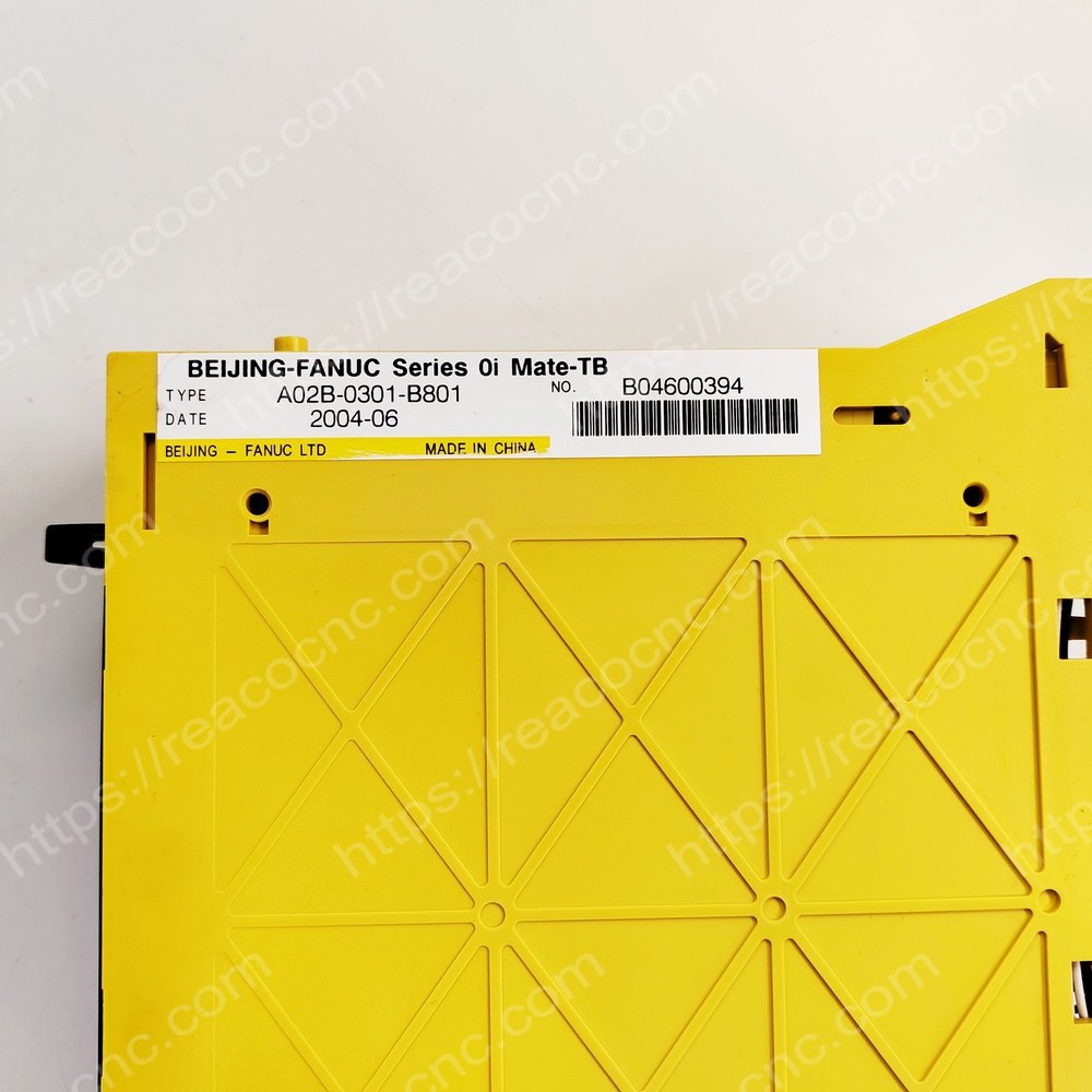 0i Mate-TB A02B 0301 B801 System Model number plate closeup for verification - 0i Mate-TB A02B 0301 B801
