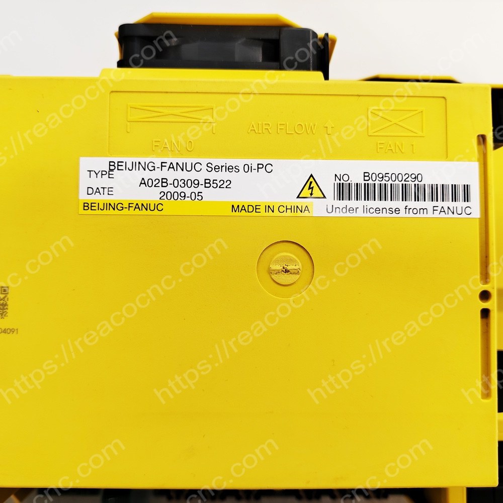 0i-PC A02B 0309 B522 System Model number plate closeup for verification - 0i-PC A02B 0309 B522