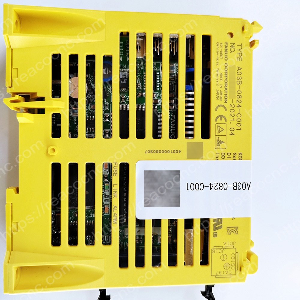 A03B 0824 C001 Model number plate closeup for verification - A03B 0824 C001