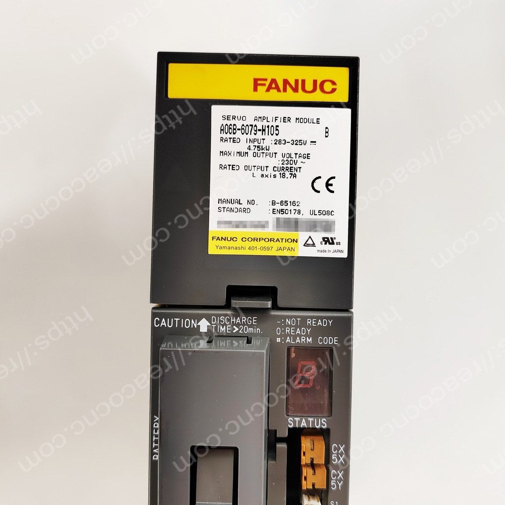 A06B6079H105 Model number plate closeup for verification - A06B-6079-H105
