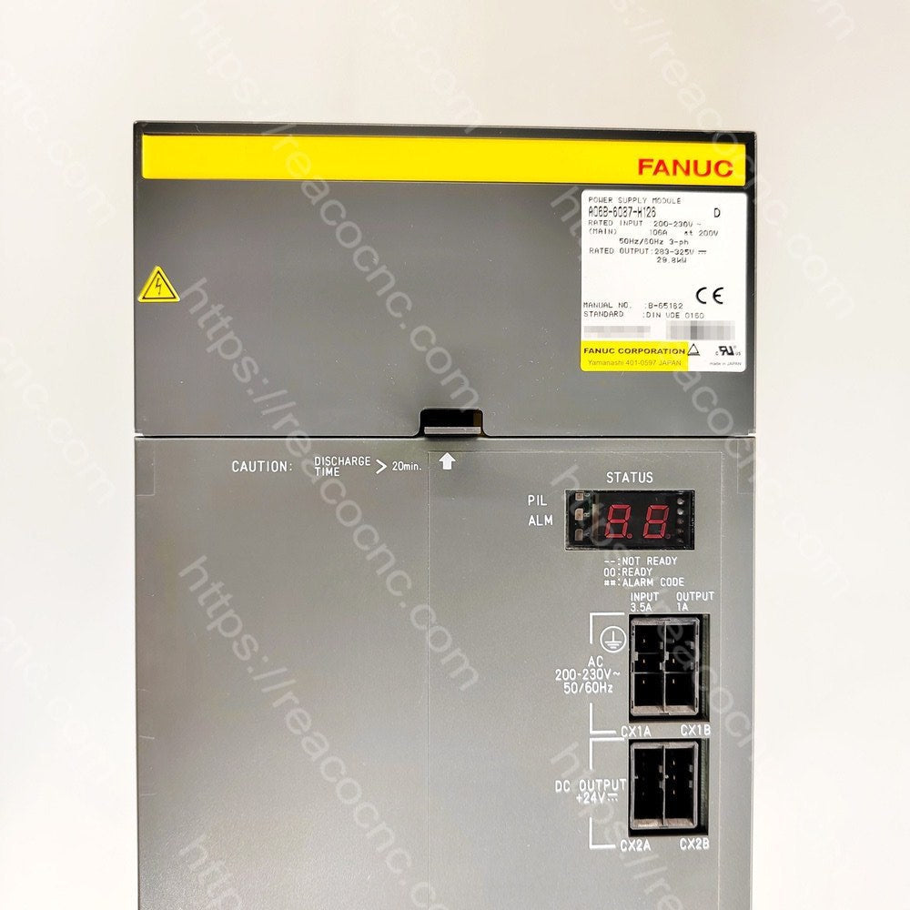 A06B6087H126 α Series Power Amplifier Model number plate closeup for verification - A06B-6087-H126