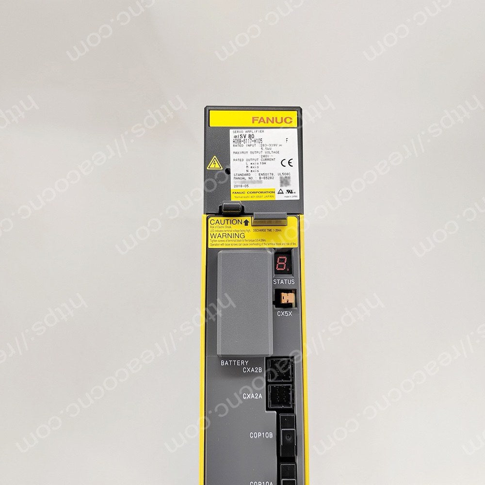 A06B6117H105 αI Series Servo Amplifier Model number plate closeup for verification - A06B-6117-H105