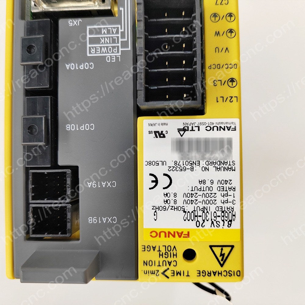 A06B6130H002 βISV Amplifier Model number plate closeup for verification - A06B-6130-H002