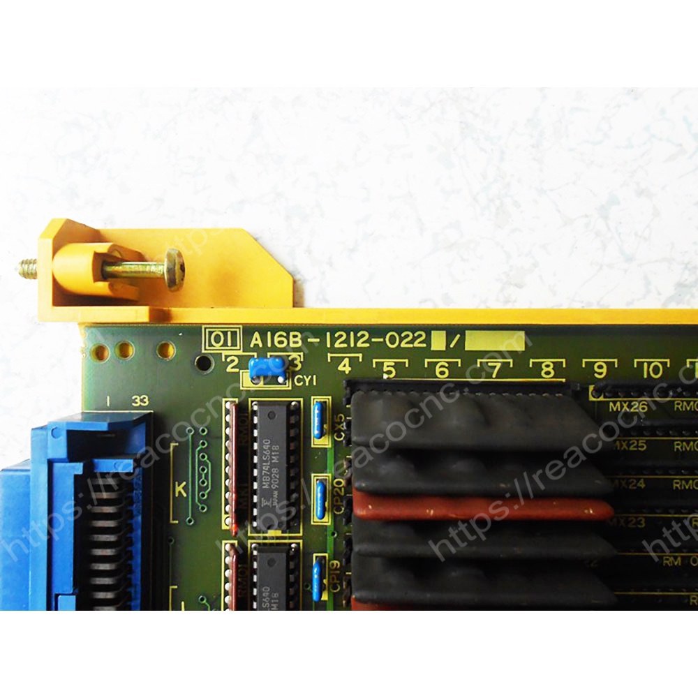 FANUC A16B-1212-0220 0I-PC Old System IO Board Model plate closeup - Verification and Repair available