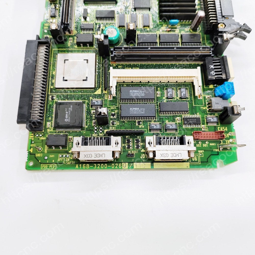 FANUC A16B-3200-0260 POWER Mate System Main Board Model plate closeup - Verification and Repair available