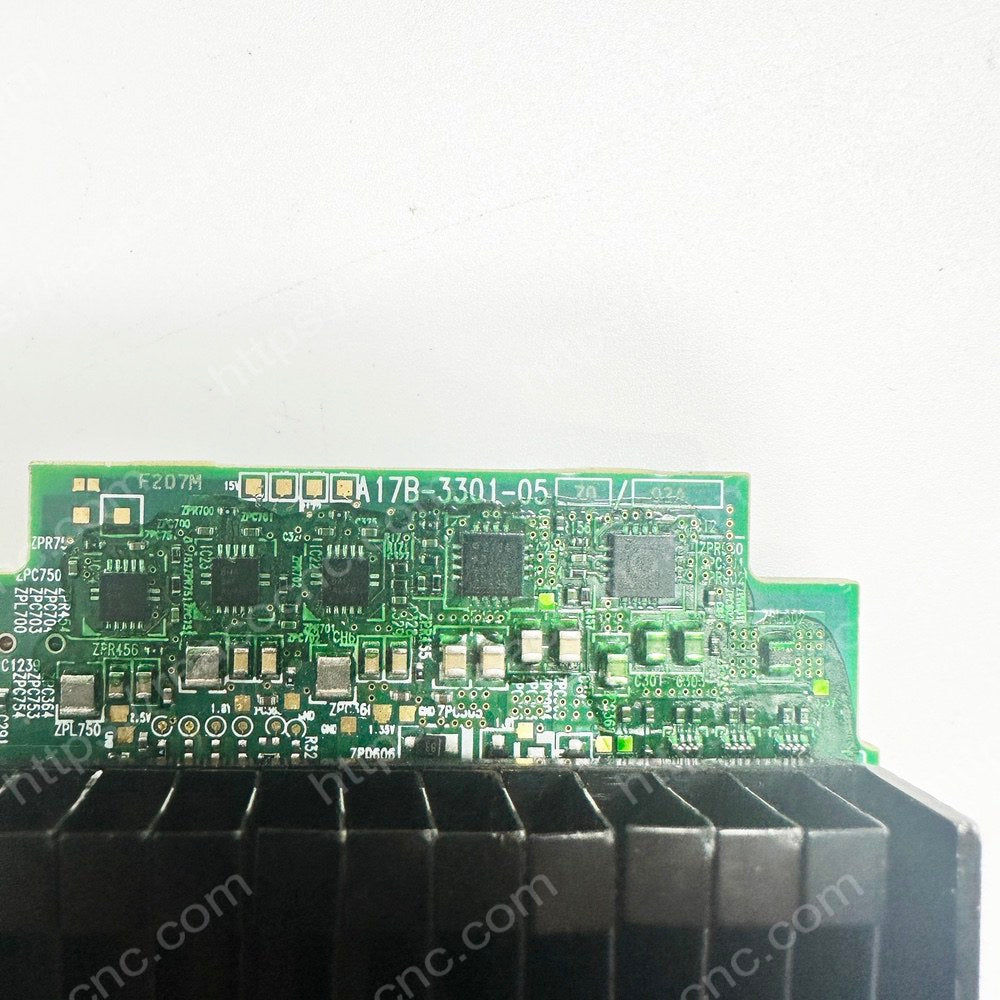 FANUC A17B-3301-0570 Circuit Board Model plate closeup - Verification and Repair available
