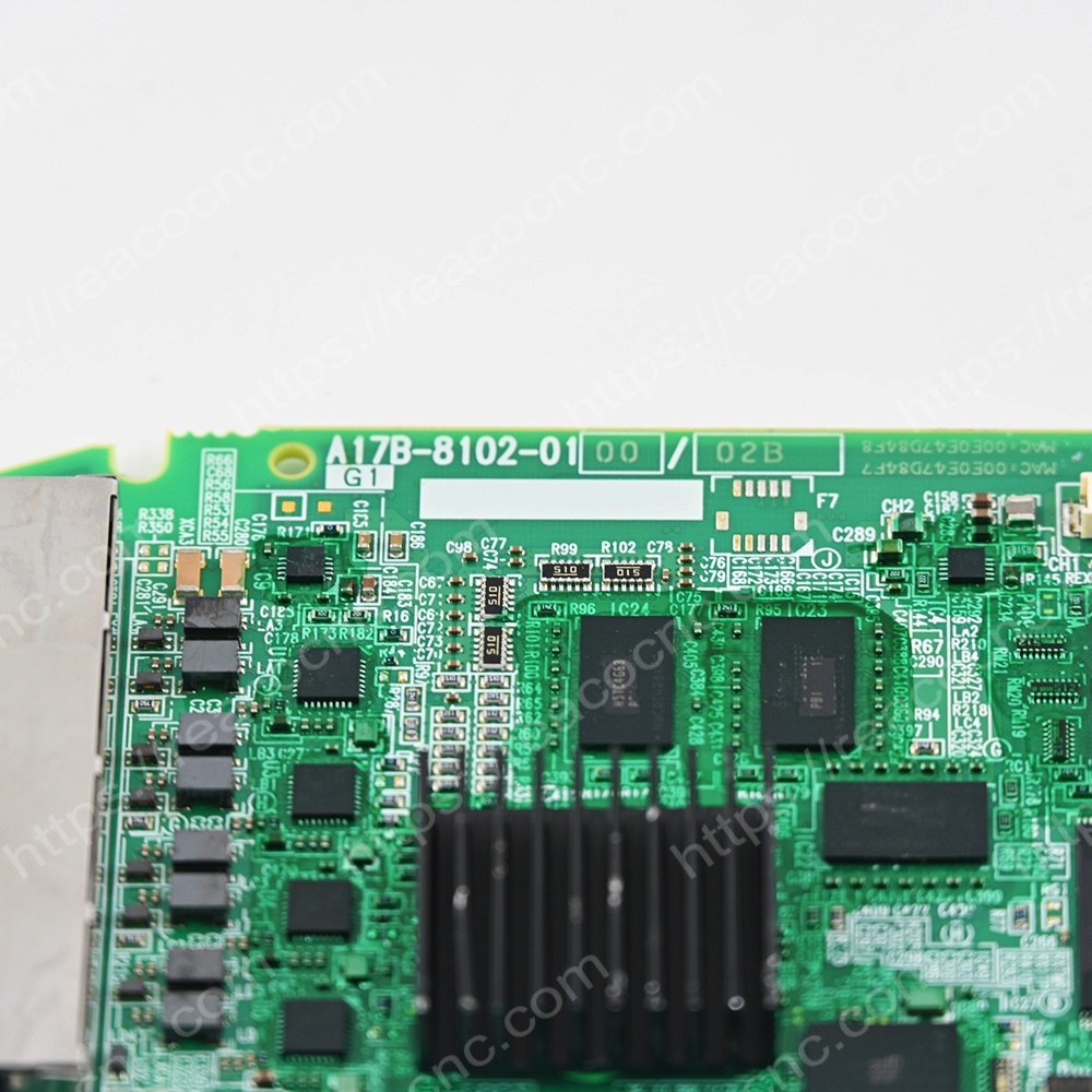 FANUC A17B-8102-0100 Robot Profinet Communication Board Model plate closeup - Verification and Repair available