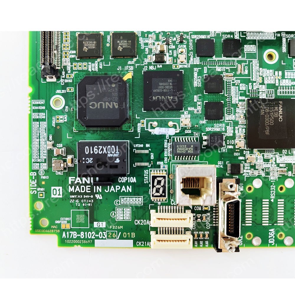 FANUC A17B-8102-0326 MFPLUS System Main Board Model plate closeup - Verification and Repair available
