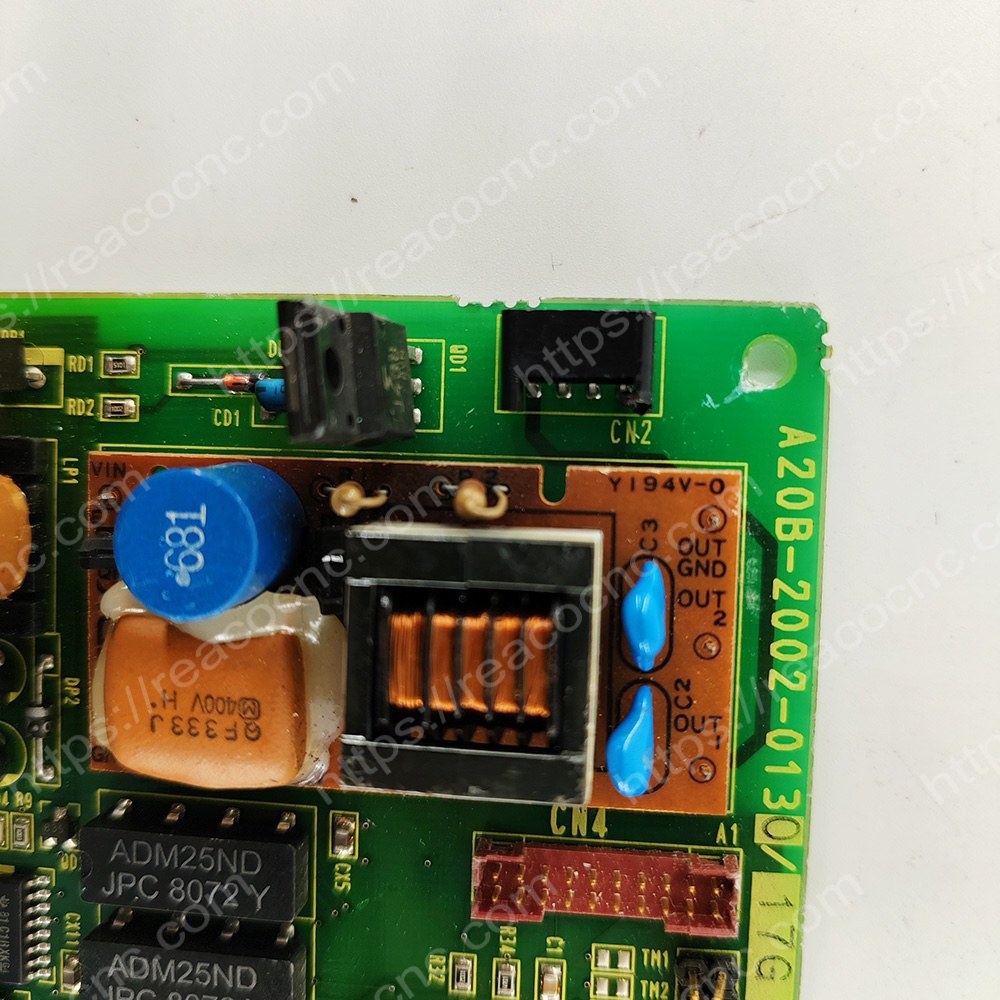 FANUC A20B-2002-0130 Circuit Board Model plate closeup - Verification and Repair available