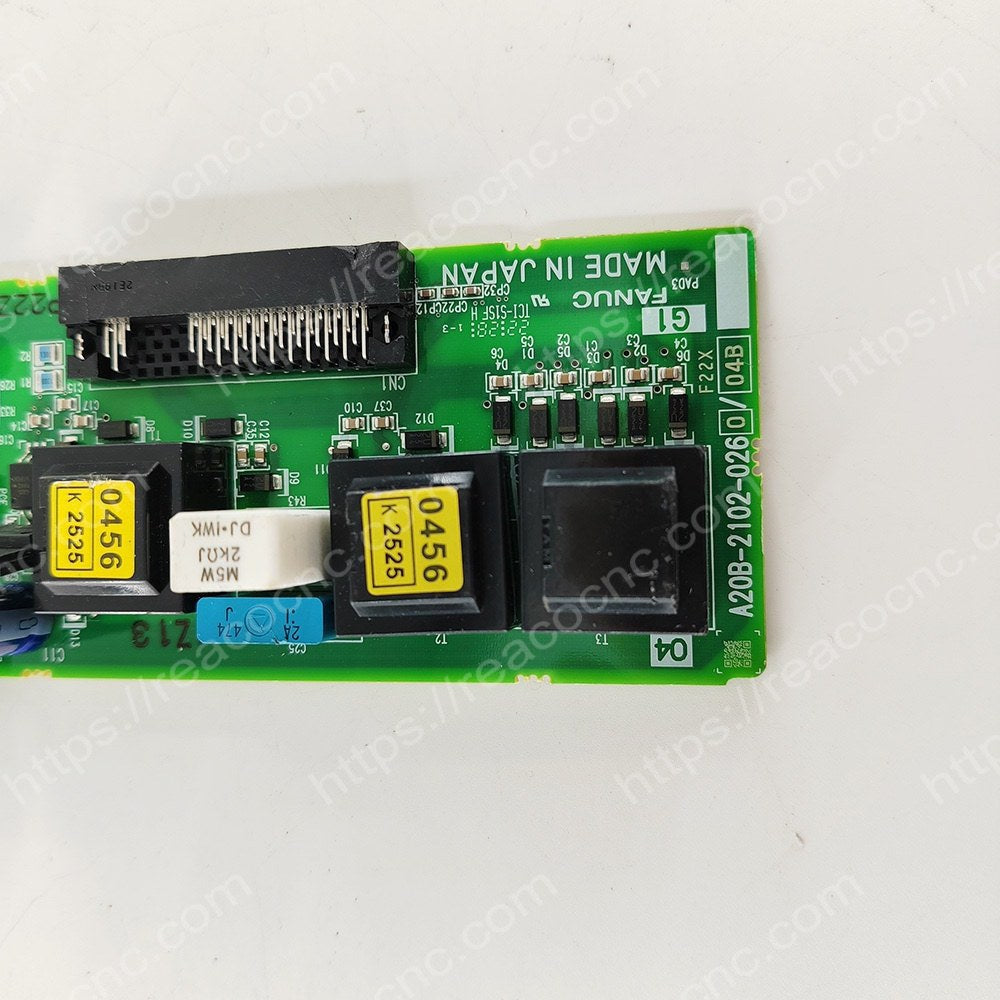 FANUC A20B-2102-0260 Power Board Model plate closeup - Verification and Repair available