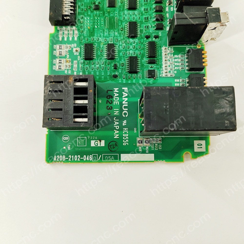 FANUC A20B-2102-0460 Drive Board Side Panel Model plate closeup - Verification and Repair available