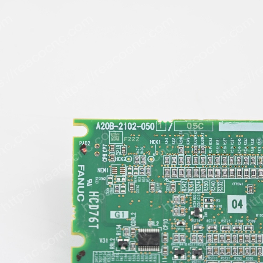 FANUC A20B-2102-0501 MFPLUS Three-in-One Drive Side Board Model plate closeup - Verification and Repair available