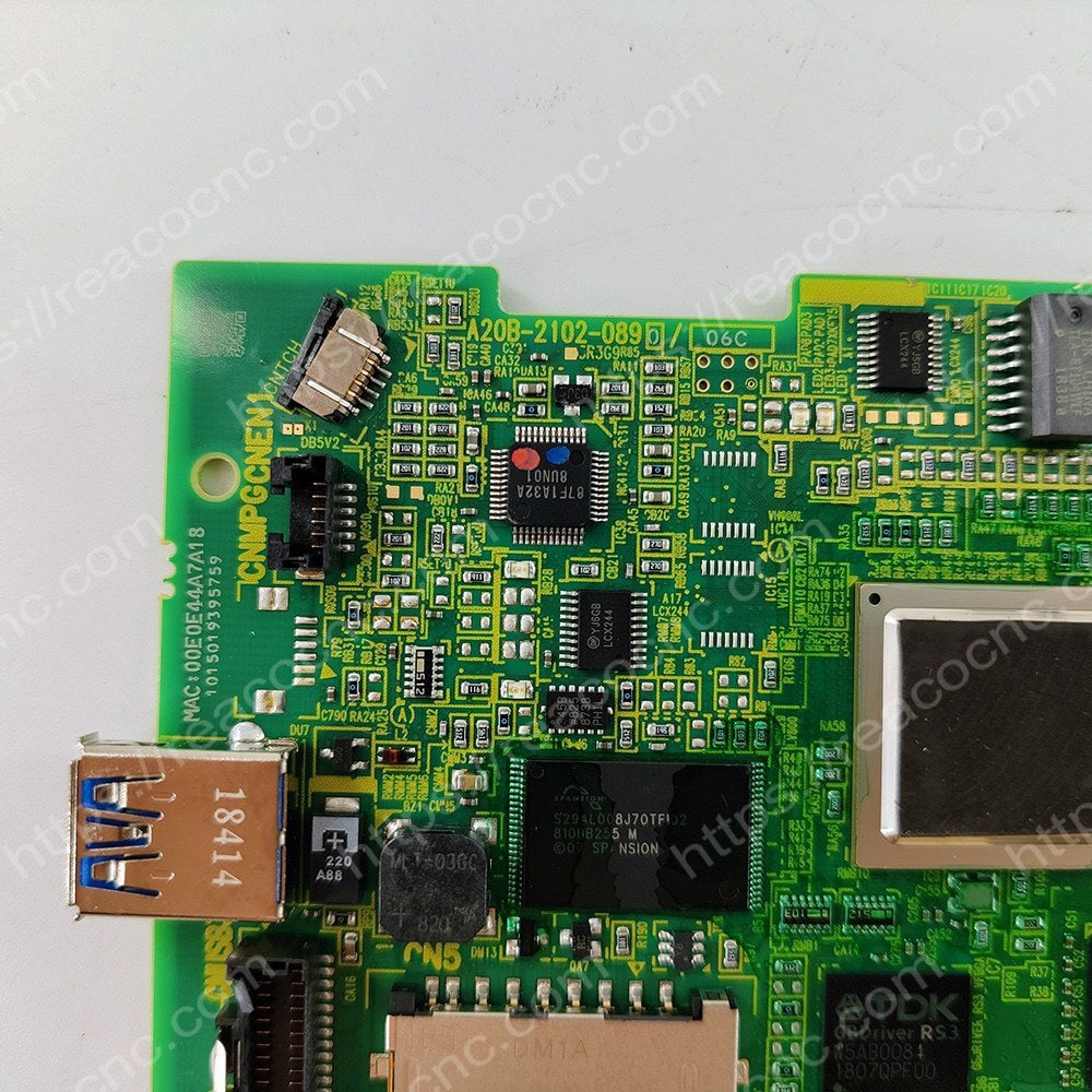 FANUC A20B-2102-0890 Robot Teach Pendant Board Model plate closeup - Verification and Repair available
