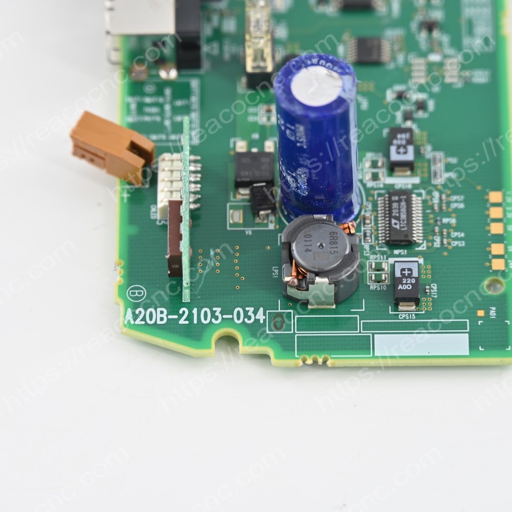 FANUC A20B-2103-0340 Drive Board Side Panel Model plate closeup - Verification and Repair available
