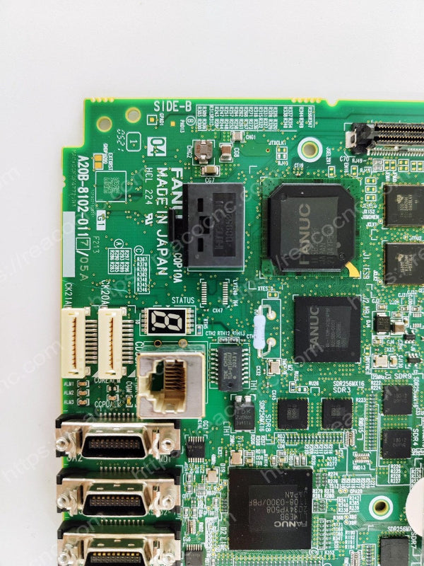 FANUC A20B-8102-0117 MF/TF PLUS System Main Board Model plate closeup - Verification and Repair available