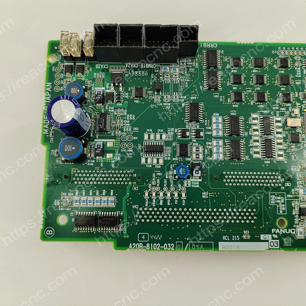 FANUC A20B-8102-0320 Robot 30iB PLUS Drive Board Model plate closeup - Verification and Repair available