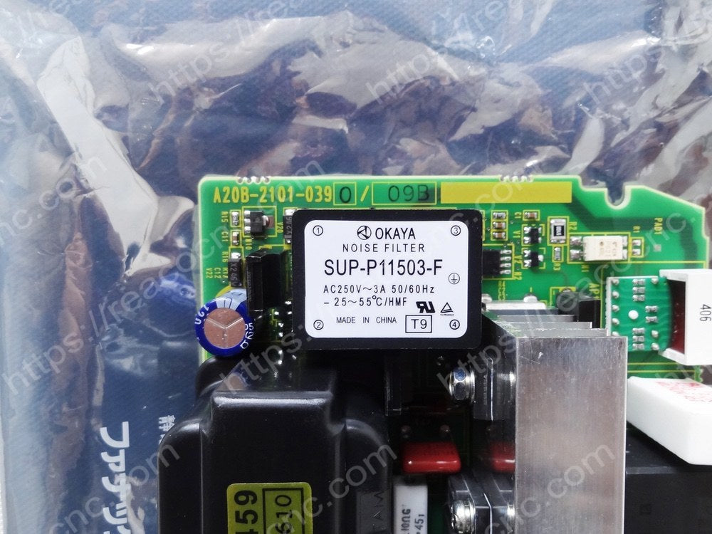 A20B21010390 αI Series Power Amplifier Side Panel Model number plate closeup for verification - A20B-2101-0390
