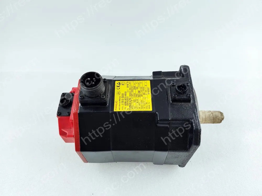 A06B-0075-B503 Fanuc BiS8/3000 AC servo motor with straight keyed shaft and 24V brake