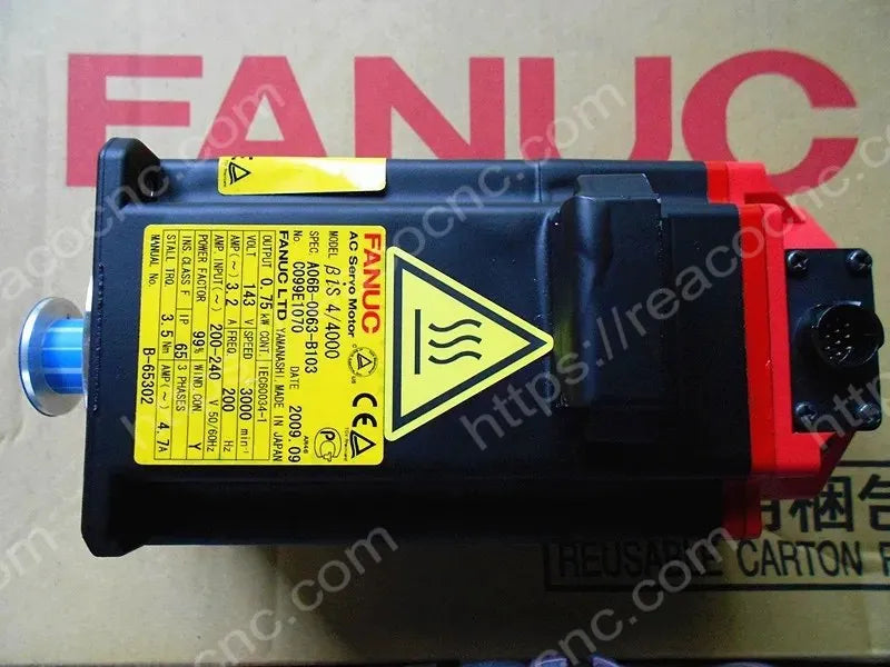 Front straight smooth shaft view of A06B-0063-B103 Fanuc servo motor