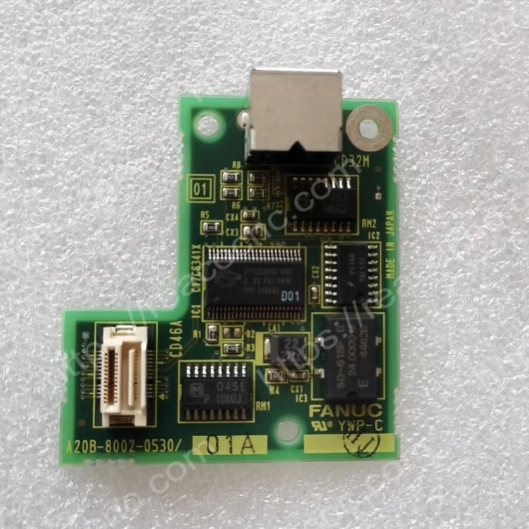 Component-side view of A20B-8002-0530 Fanuc USB converter PCB