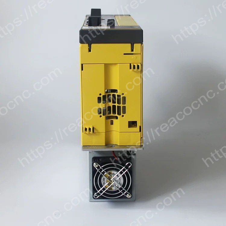 Side view A06B 6140 H011 Fanuc power supply showing structure and cooling design