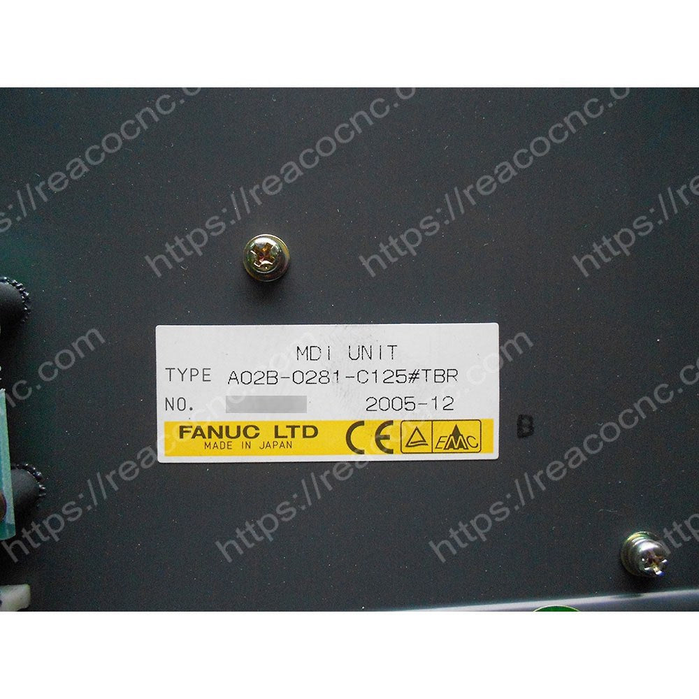 Model label of FANUC A02B-0281-C125#TBR keyboard