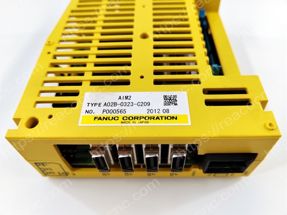 Model label showing FANUC A02B-0323-C209 part number