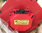 Detail of shaft and encoder on FANUC A06B-0253-B100 servo motor