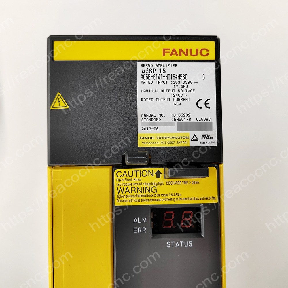 Model label of FANUC A06B-6141-H015#H580 spindle drive