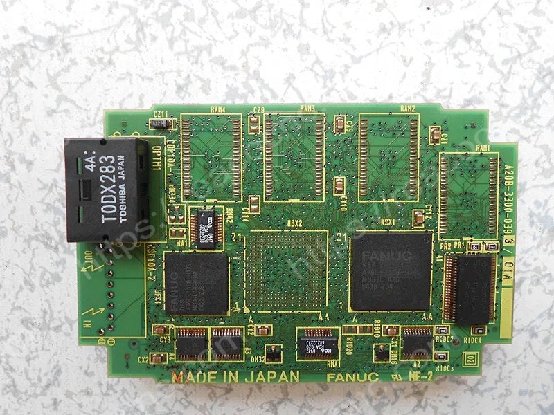 Front view of FANUC A20B-3300-0393 2-axis servo module PCB