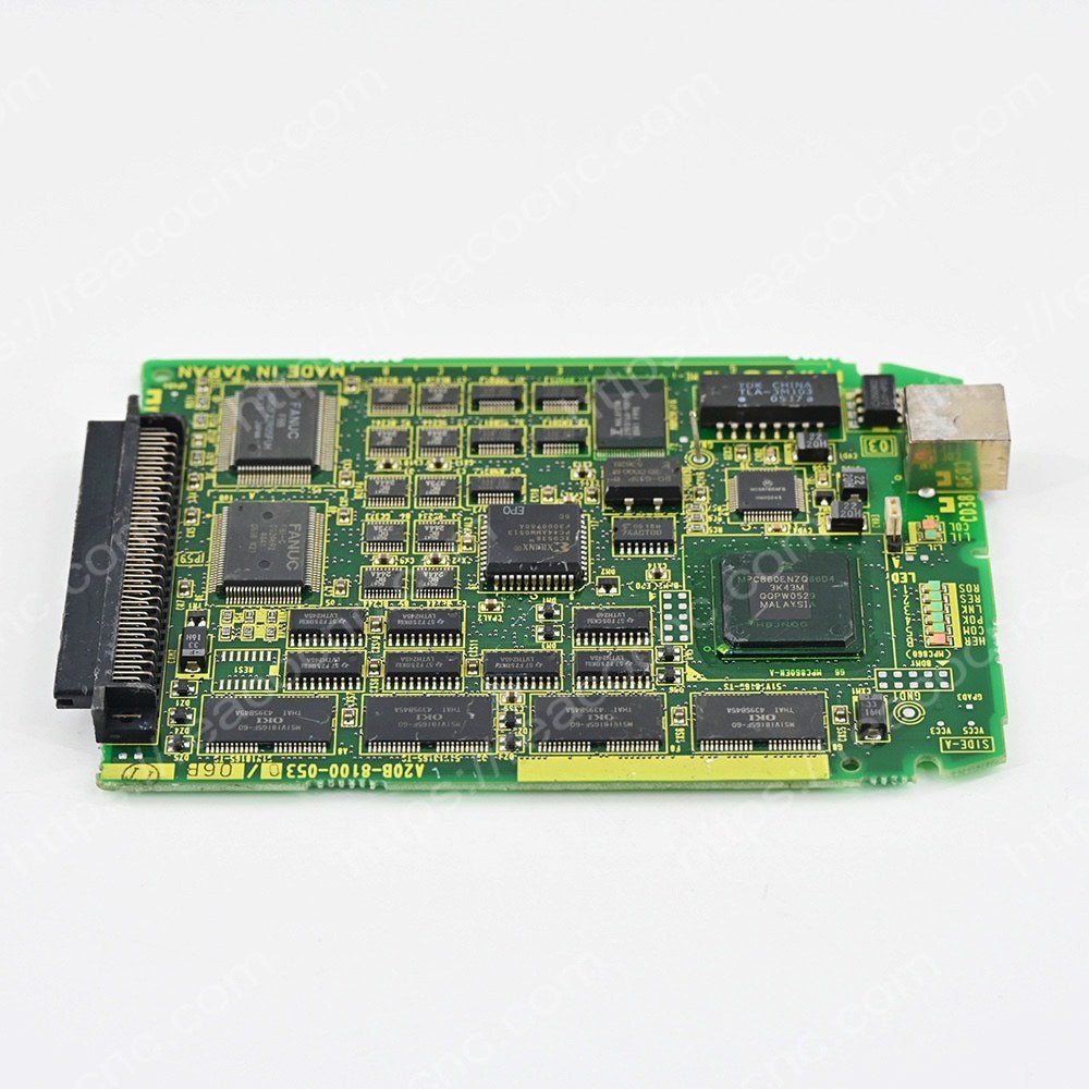 Front view of FANUC A20B-8100-0530 FL-NET Control Board with Ethernet port