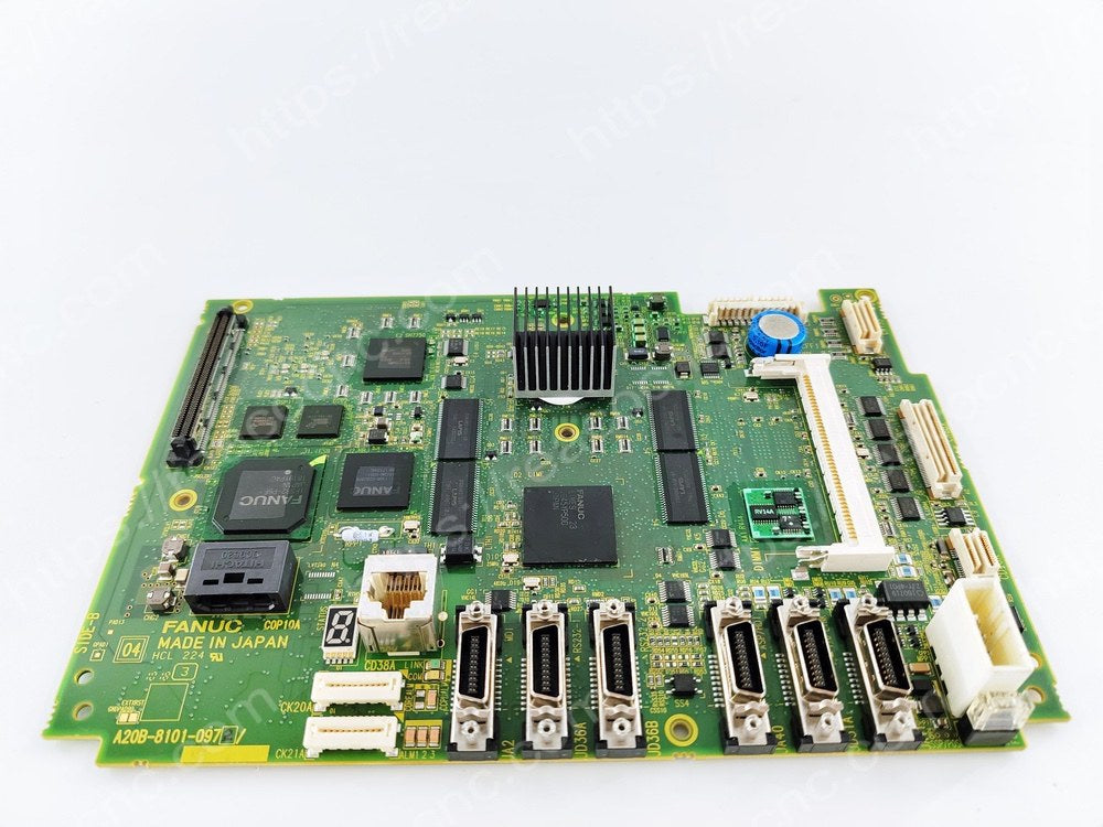 Front view of FANUC A20B-8101-0972 main PCB board