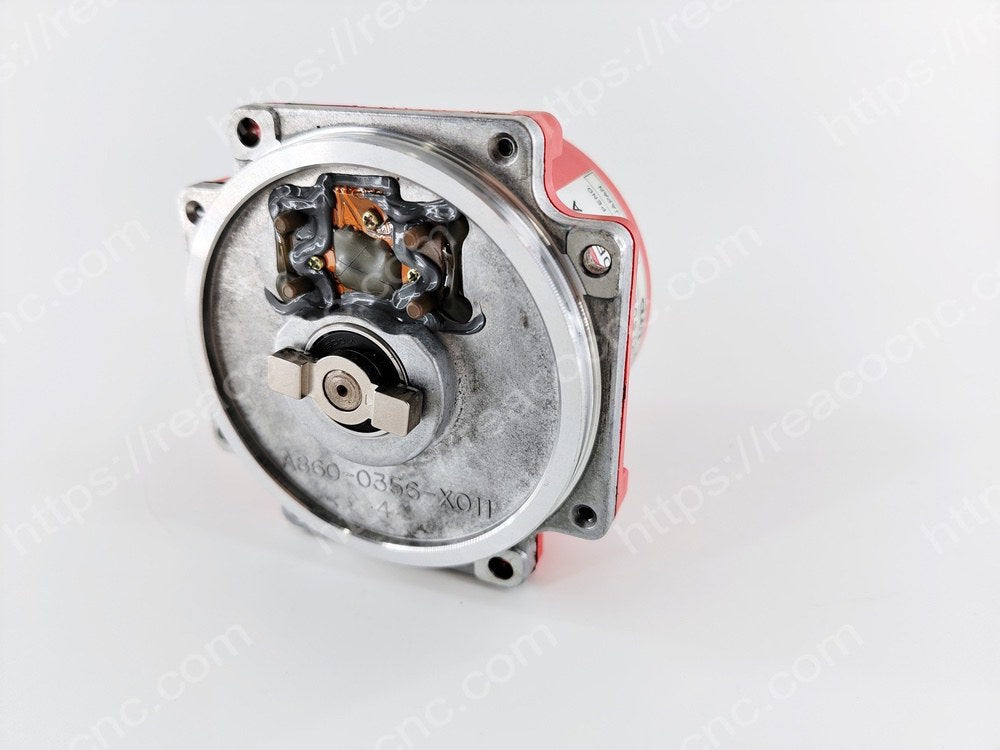 Close-up of connector interface on FANUC A860-0346-T241 encoder