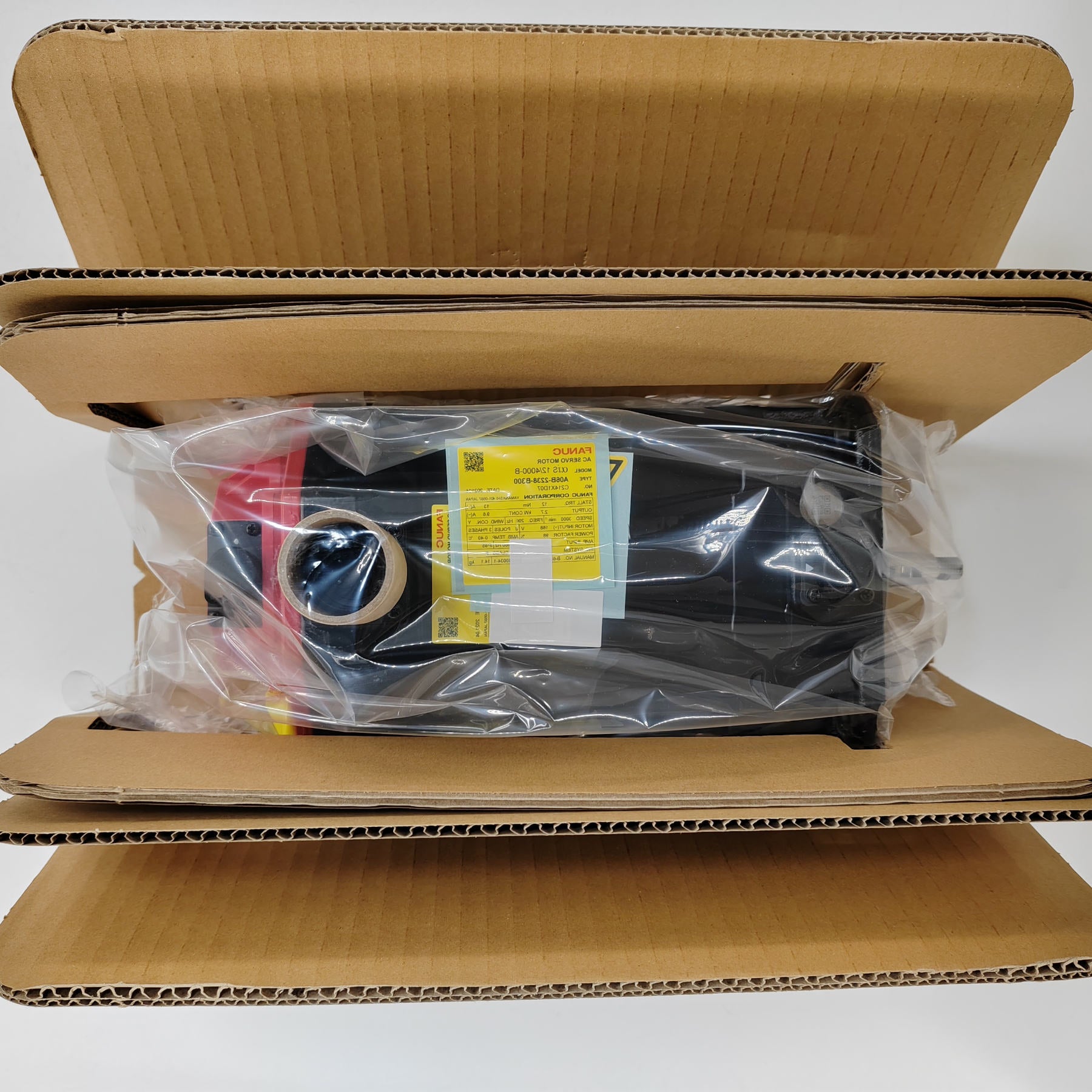 Inventory Stock of FANUC motor stored in REACO CNC warehouse.