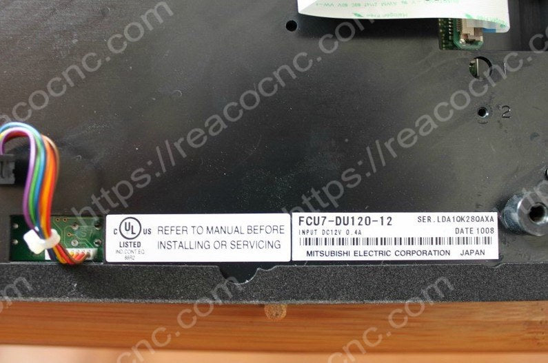 Mitsubishi FCU7-DU120-12 System Model plate closeup - Verification and Repair available
