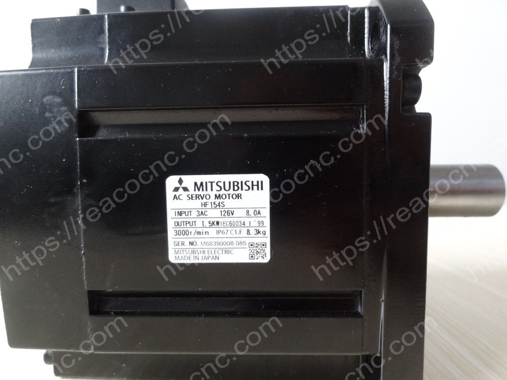 Mitsubishi HF154S Servo Motor model label closeup - HF154S