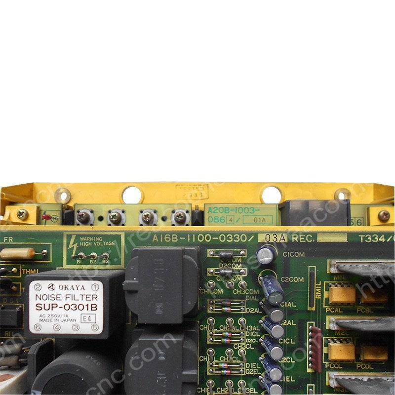 PCB view of A06B 6058 H334 Fanuc AC servo amp unit