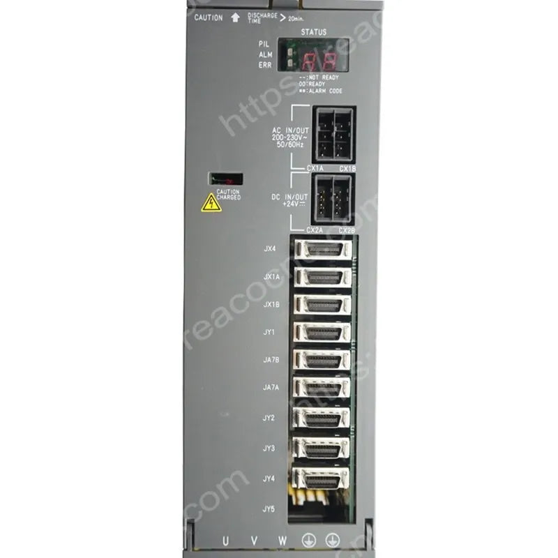 Spindle power terminals, control ports and module connectors on A06B-6078-H211#H500 Fanuc unit