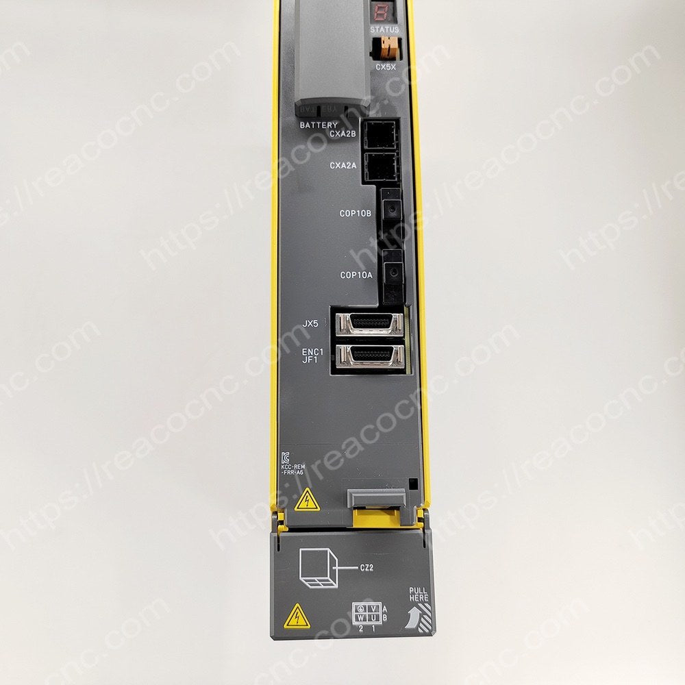 Connector view of A06B-6117-H106 Fanuc AISV-160 servo amplifier