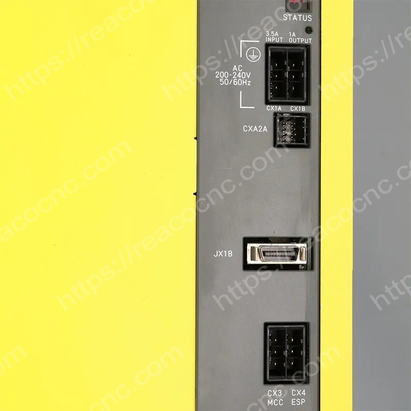 Connector view of A06B-6120-H075 Fanuc 154 amp power supply module