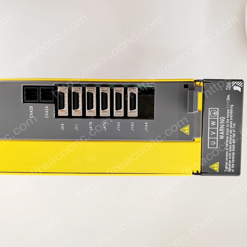 Connector view of A06B-6141-H011#H580 Fanuc AISP-11 Type A2 spindle module