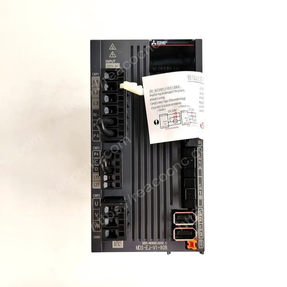 Motor power and control connector detail of MDS-EJ-V1-80B drive