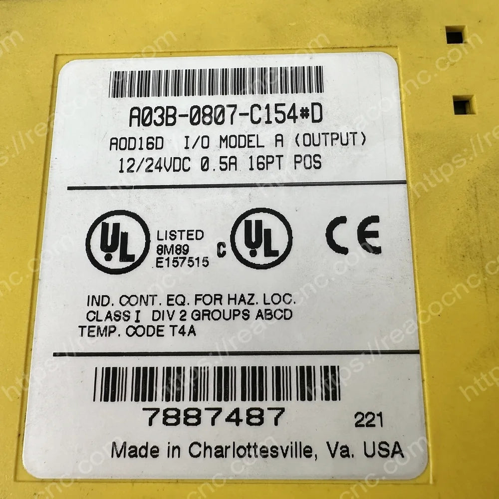 A03B-0807-C154 Fanuc AOD16D 16 point DC output module label