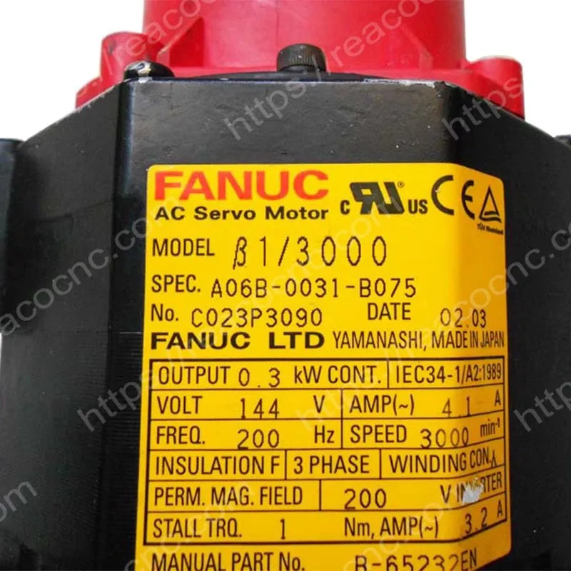A06B-0031-B075 Fanuc B1/3000 servo motor model label