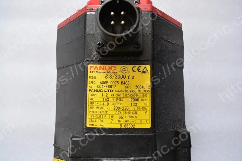 A06B-0075-B403 Fanuc BiS8/3000 AC servo motor model label