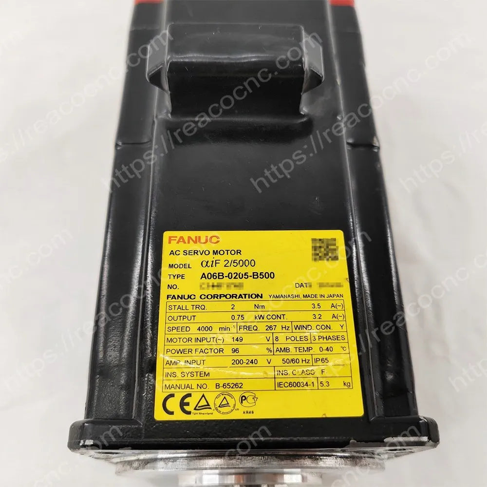 A06B-0205-B500 Fanuc AiF2/5000 AC servo motor nameplate