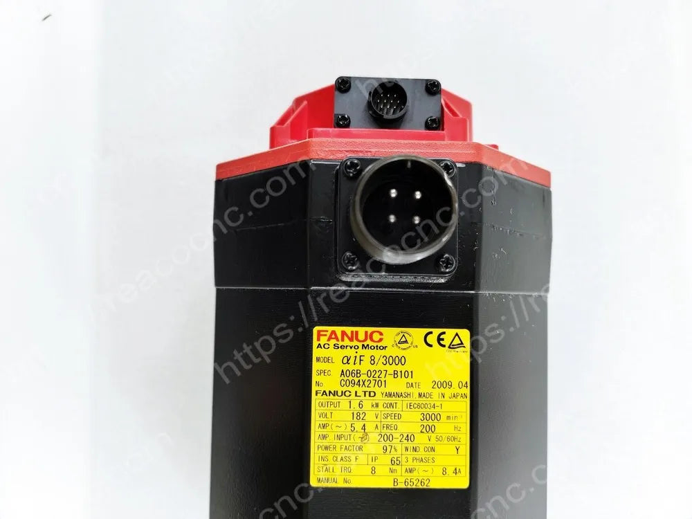 A06B-0227-B101 Fanuc AiF8/3000 AC servo motor model label