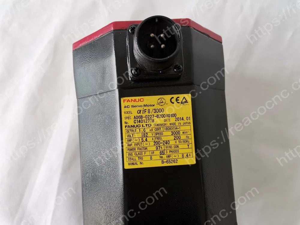 A06B-0227-B200#0100 Fanuc AiF8/3000 AC servo motor rating plate