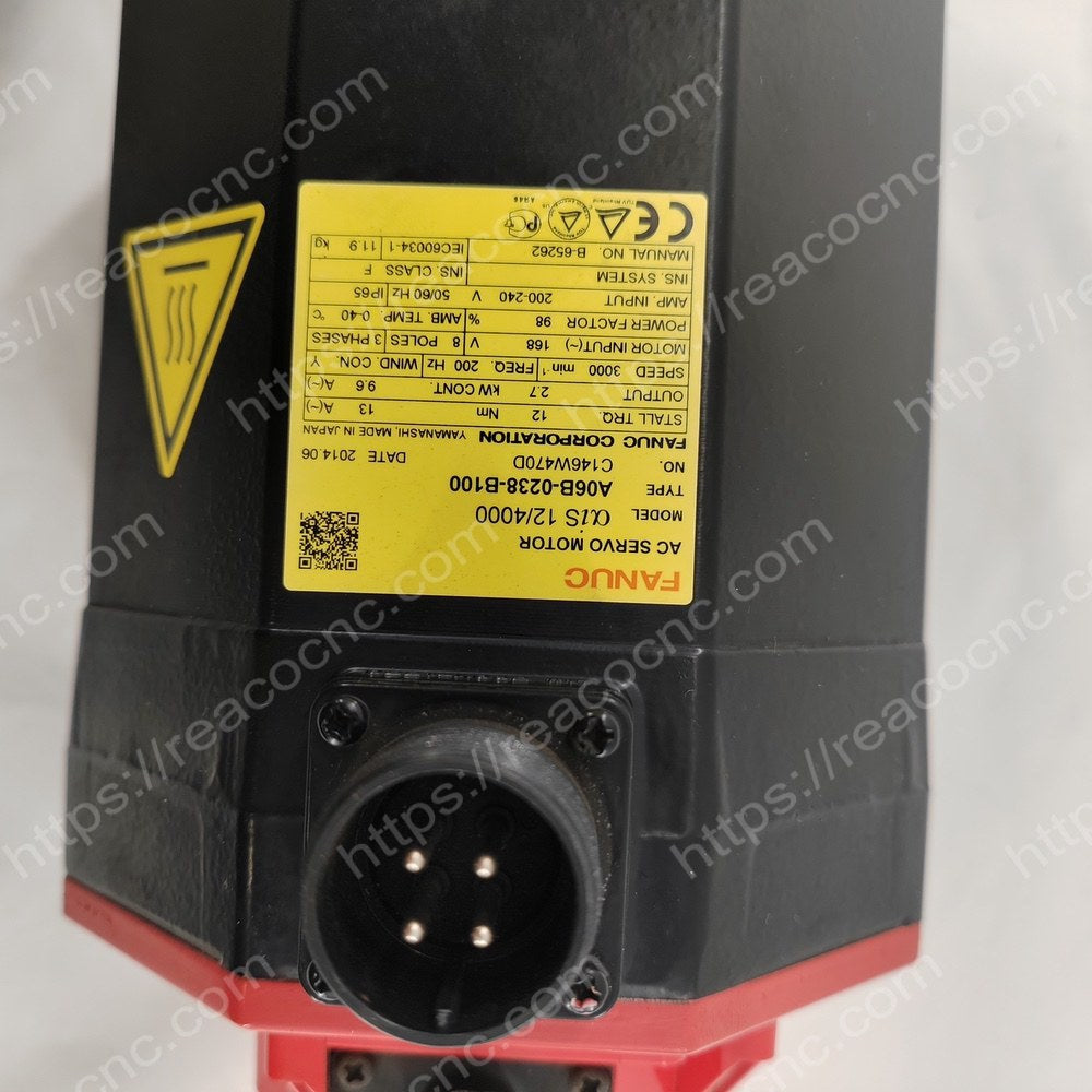 A06B-0238-B100 Fanuc AC servo motor AIS12/4000 A1000i label